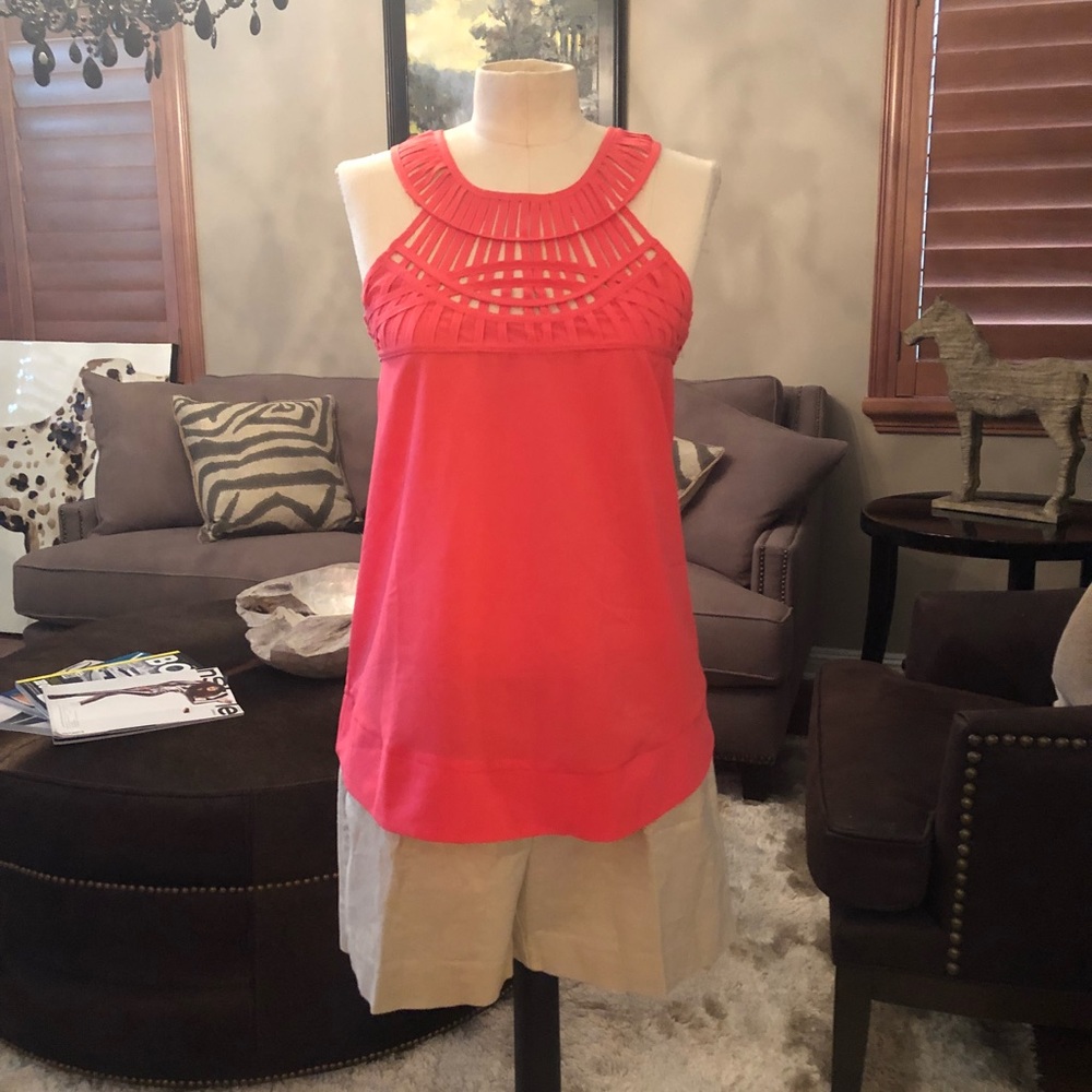 Papaya coral tank top